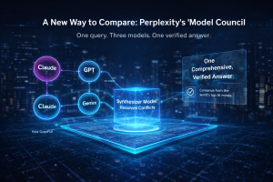 AI models Claude, GPT, and Gemini feeding into a synthesizer model for one verified answer