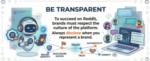 reddit transparency strategy showing brand disclosure honesty and authenticity building user trust