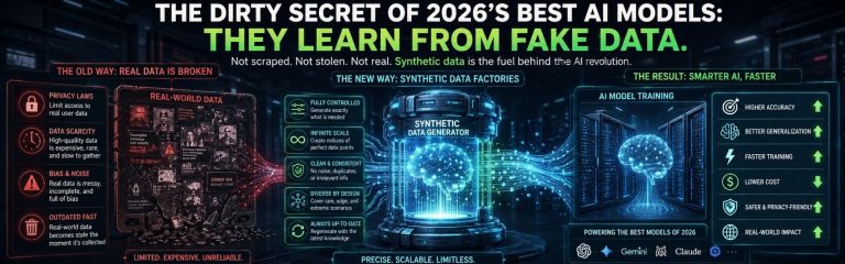 Large-scale AI server infrastructure generating synthetic datasets for AI training and autonomous machine learning pipelines.
