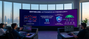 Security operations center showcasing SentinelOne autonomous AI-powered cybersecurity protection